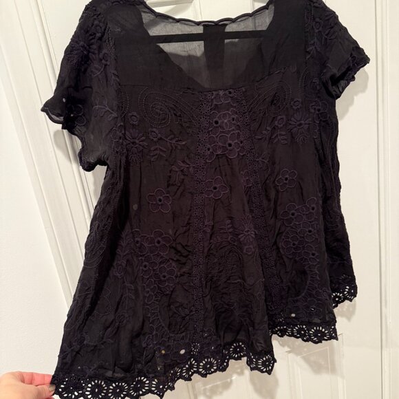 Johnny Was Black Tunic Size Medium - Picture 2 of 4